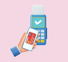 3d Mobil payment concept. vector