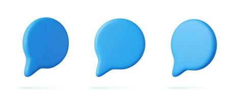 3d Blank white speech bubble pin vector