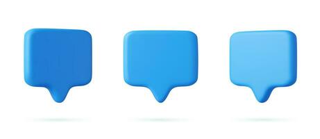 3d Blank speech bubble pin vector