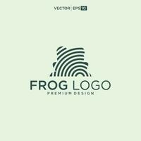 Frog logo design concept. Simple frog silhouette logo vector template.