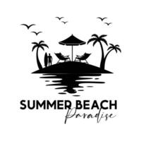 Beach summer vector logo illustration