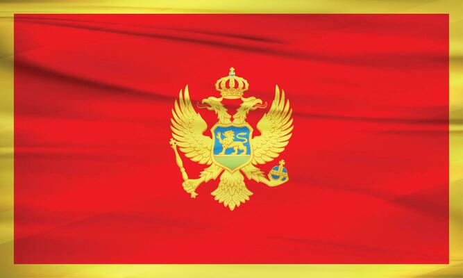 Illustration of Montenegro Flag and Editable and Vector of Montenegro Country Flag