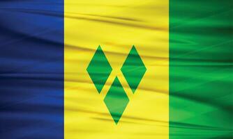 Illustration of Saint Vincent and the Grenadines Flag and Editable vector