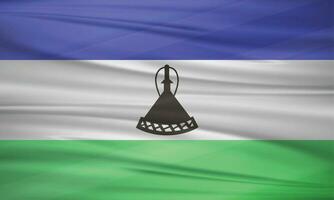 Illustration of Lesotho Flag and Editable Vector of Lesotho Country Flag