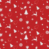 Red White Seamless Christmas Pattern, Christmas Vector Pattern, Xmas and Winter