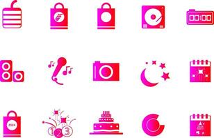 New Year Icon Collection Vector