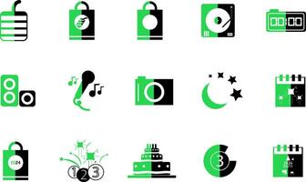 New Year Icon Collection Vector