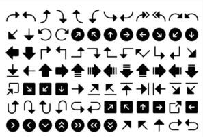 Arrows big black set icons. Arrow icon. Arrow vector collection. Arrow. Cursor. Modern simple arrows. Vector illustration