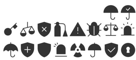 Safety, security, protection thin line icons. For website marketing design, logo, app, template, ui, etc. Vector illustration.