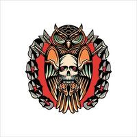 bad owl tattoo vector design