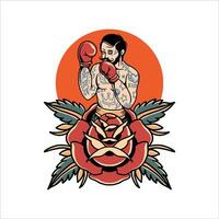 original fighter tattoo vector design