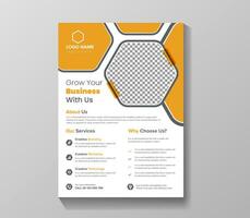 Grow your Business with us promotional flyer design template in a4 size vector