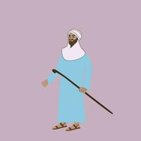 arabic man holding stick vector