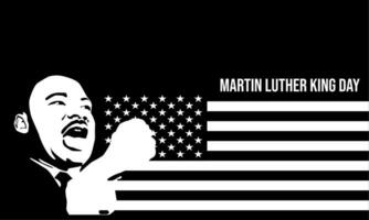 Martin Luther King Day illustration in black and white color. Suitable for posters, banners, background, backdrop, flyers, stickers, card, etc. vector