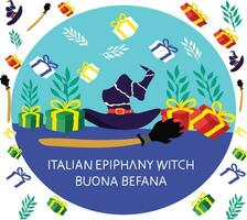 ITALIAN EPIPHANY WITCH BUONA BEFANA vector