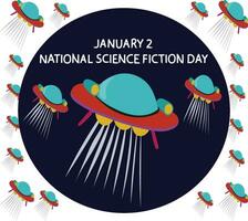 NATIONAL SCIENCE FICTION DAY vector illustration