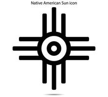 Native american sun icon vector