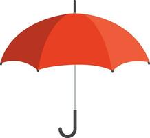 Red opened umbrella, closeup, flat design Vector illustration