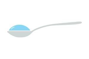 Spoon with sugar salt icon. Teaspoon side view powder for tea or coffee. vector