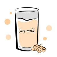 soja Leche y soja en blanco antecedentes vector