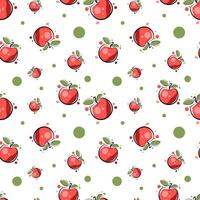 Seamless texture with apples on white background vector