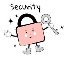 Key and lock on white background. Security vector