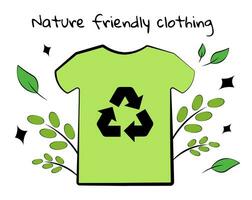 Clothes with recycled materials vector