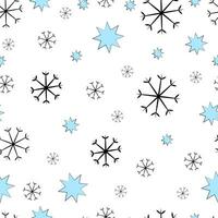 Seamless texture with snowflakes on white background vector