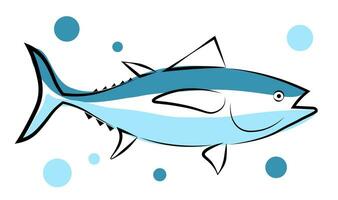 Tuna on a white background vector