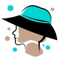 negro mujer en sombrero vector