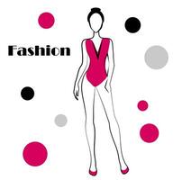 Fashion girl in swimsuit vector