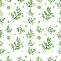 Seamless texture with green leaves vector