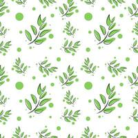 Seamless texture with green leaves vector