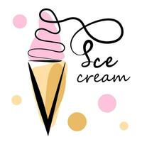 Letering. Ice cream on a white background vector