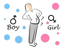 Gender party. A boy and a girl. Expectant mother vector