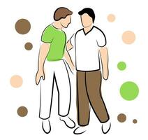 Homosexual couple on white background vector