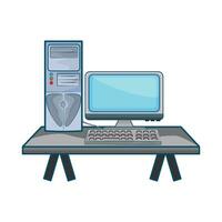 desktop computer illustration vector