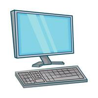 monitor and keyboard illustration vector