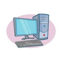 desktop computer illustration vector