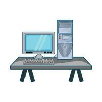 desktop computer illustration vector