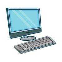 monitor and keyboard illustration vector