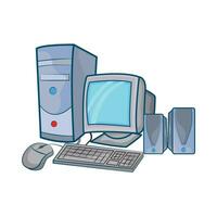 desktop computer illustration vector