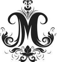 Mystical Whirls Spirited Letter M Vector Art Monarchial Elegance Majestic Font M Vector