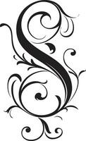 Sculpted Flourish Artistic Letter S Vector Art Seraphic Script Divine Font S Decor Vector