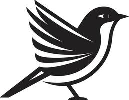 Joyful Jumper Sparrow Emblem Whistling Wings Sparrow Logo vector