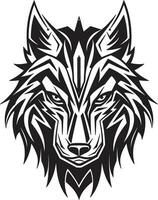 Packs Legacy Wolf Badge Moonlit Vigor Wolf Logo Icon vector