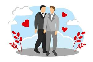 A homosexual couple. Wedding vector