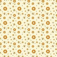 Seamless texture with bees vector