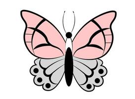 linda mariposa en blanco antecedentes vector