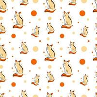 Seamless pattern with foxes vector